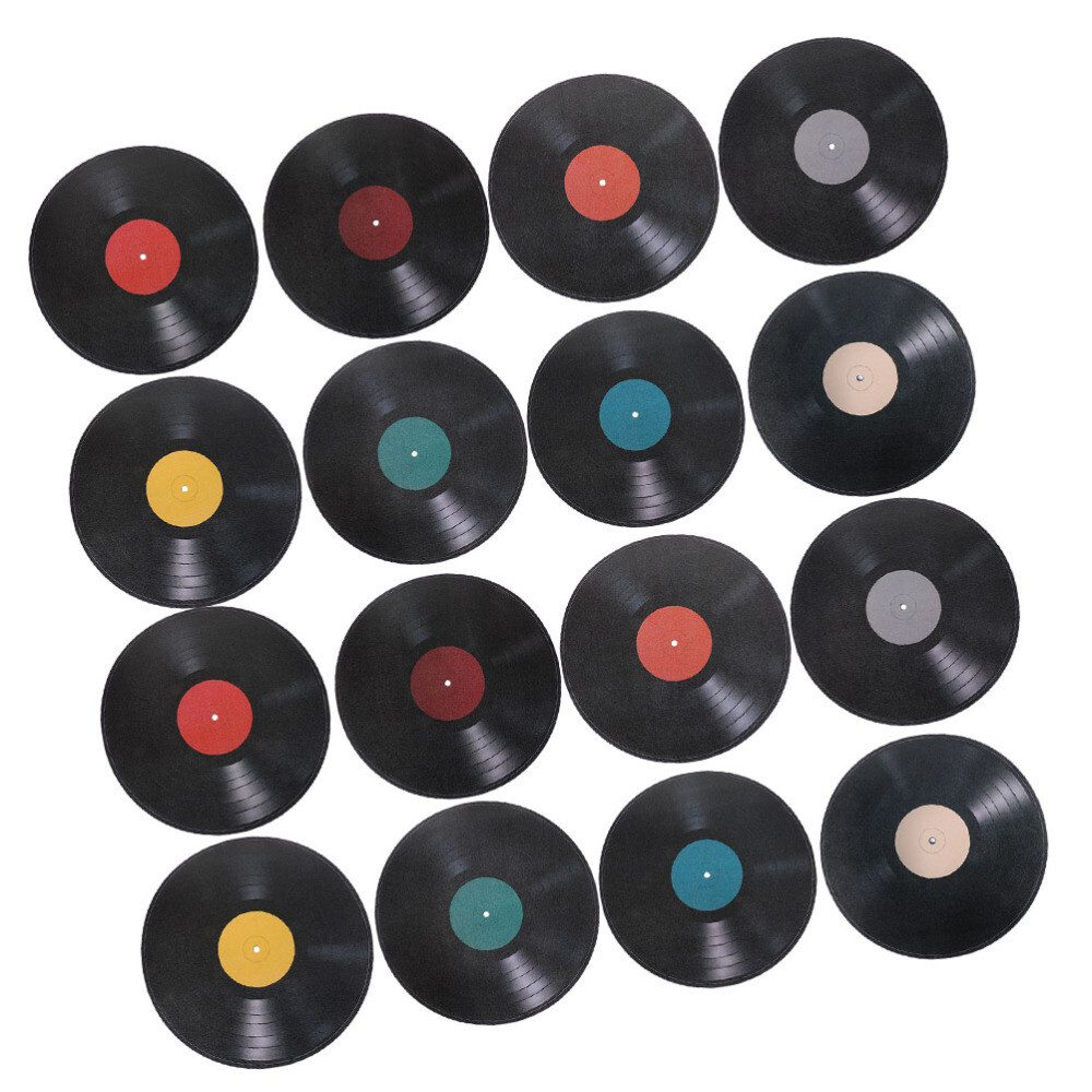 16-Piece Vinyl Record Wall Decals for Music-Themed Decor  