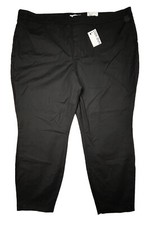 Nine West Womens High Rise Slim Ankle Flat Front Tapered Chino Pants 24W Black