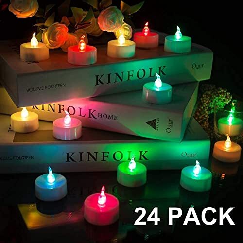Beichi Color Changing LED Tea Lights BULK Set of 24 Flameless