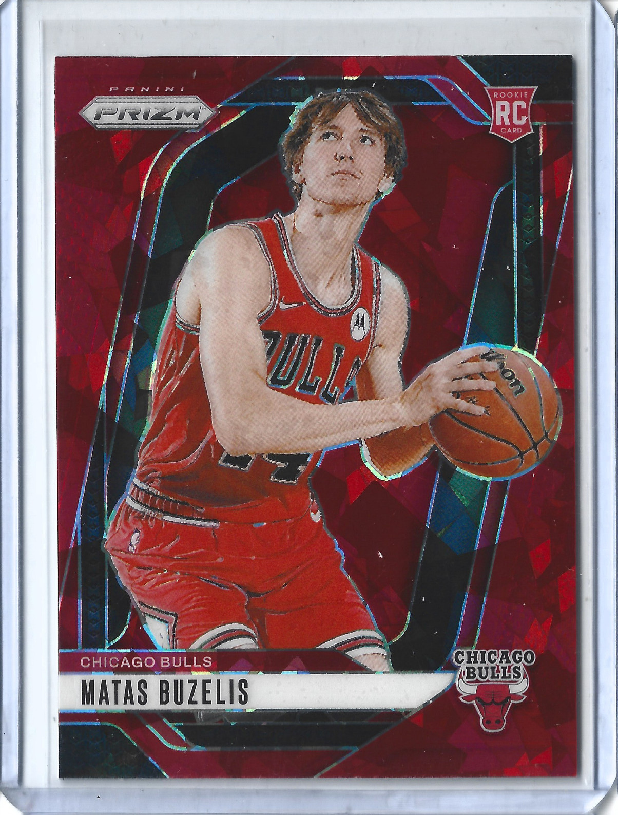 2024-25 Panini Prizm - Matas Buzelis #252 Red Ice Prizm (RC) Bulls Color Match
