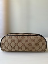 Gucci GG Brown Monogram Small Cosmetic Pouch Case