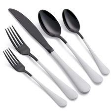 20-Piece Black Silverware Set Flatware Service for 4 Stainless Steel Dishwash...