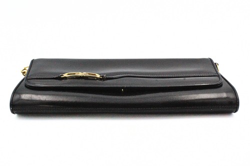 Lovely Authentic Gucci Iconic Black Leather Removable Strap Clutch Sling Purse - Picture 10 of 17