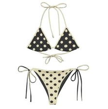 Polka Dot String Bikini Swimsuit Women Coquette Style Beachwear