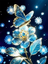Crystal Butterfly Diamond Art Kits for Adults,DIY Butterfly and Flower
