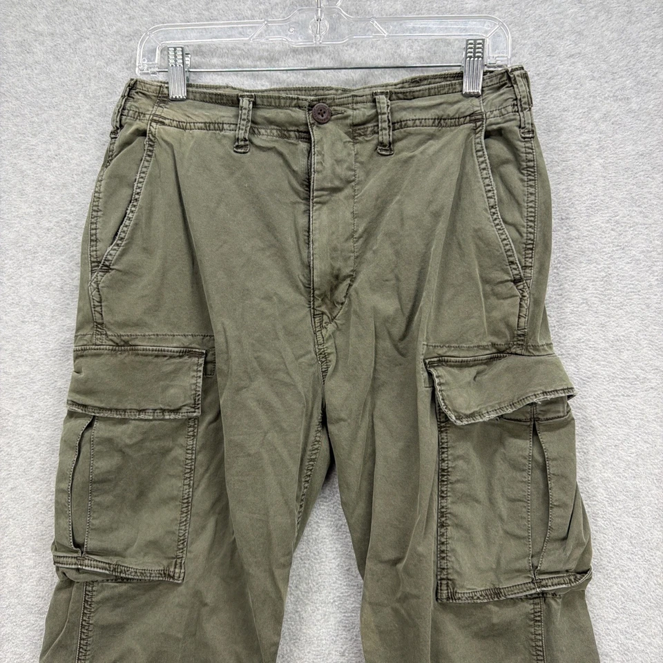 Pantalones cargo American Eagle para hombre 28x27* verde militar ajustable flexible paracaidista Foto 3 de 4