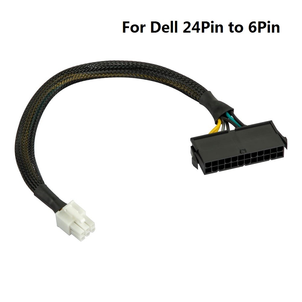 24 Pin to 6 Pin ATX PSU Power Adapter Cable for Dell OptiPlex and More Mainboard