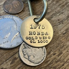 1975 HONDA Gold Wing GL1000 Solid Brass Key Fob ‘75