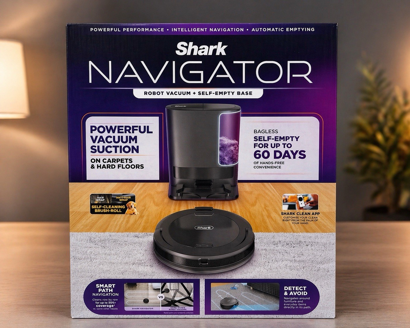 Shark Navigator Robot Vacuum Cleaner with Self-Empty Base – RV2110AEUK - NEW