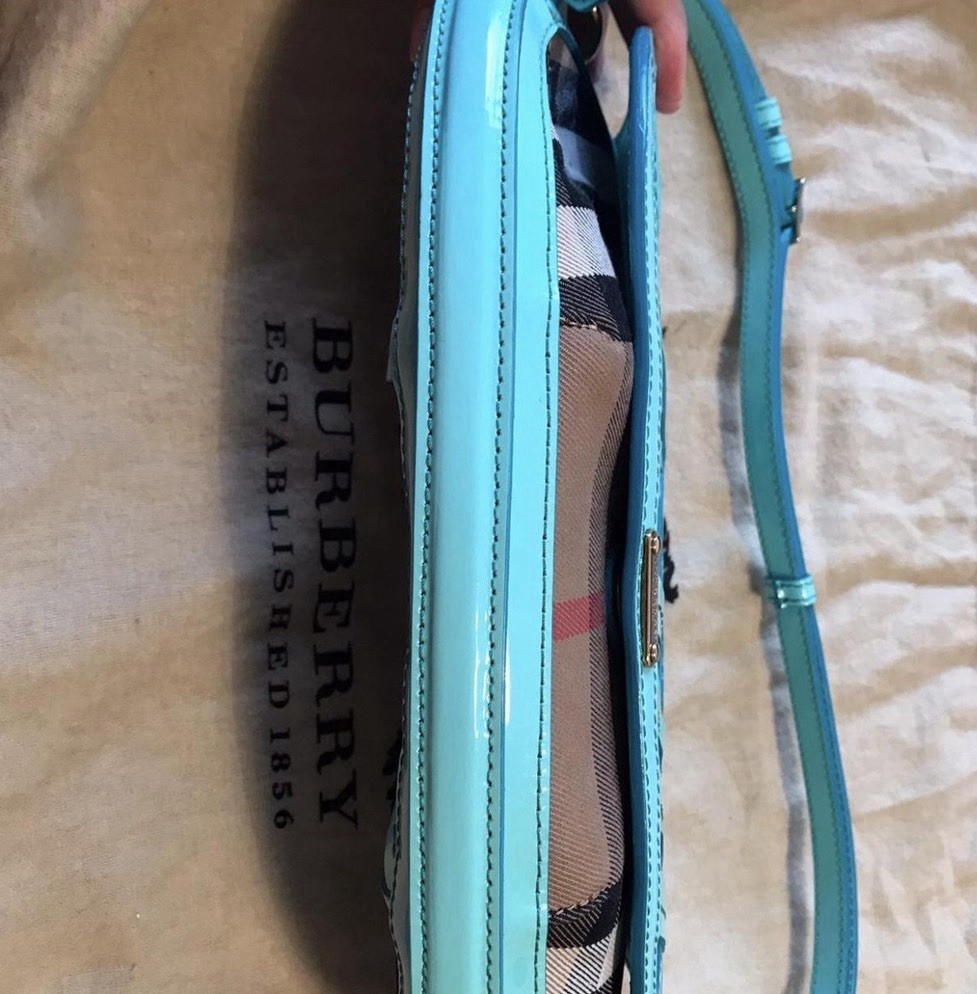 Vintage Burberry Prorsum Exotic Turquoise Leather image 4