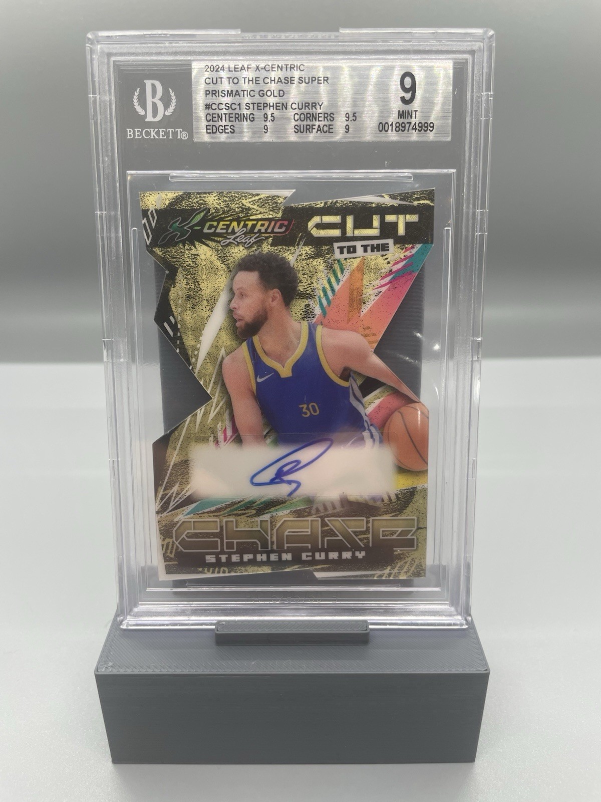 2024 Leaf Cut To The Chase Prismatic Gold Die Cut Stephen Curry Auto 1/1 *GOLD* view 7