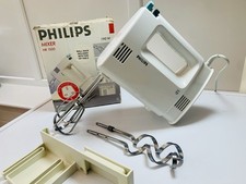 Vintage Philips Hand Mixer 1980s HR1500 Blue Dial Made in Holland Retro Kitchen