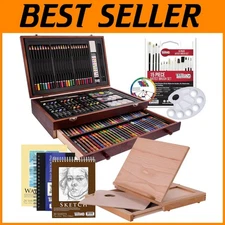 Deluxe 163-Piece Art Kit with Easel - Painting & Drawing Set