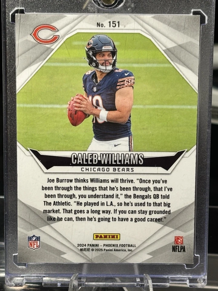 2024 Panini Phoenix Caleb Williams RC #151 Rookie Silver Cracked Ice Prizm 🧊 - Imagem 3 de 3