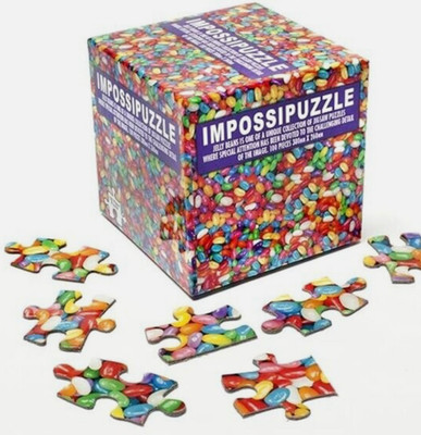 Funtime Gifts Impossipuzzle Puzzle Würfel Jelly Beans bunt 100 Teile 38x26cm