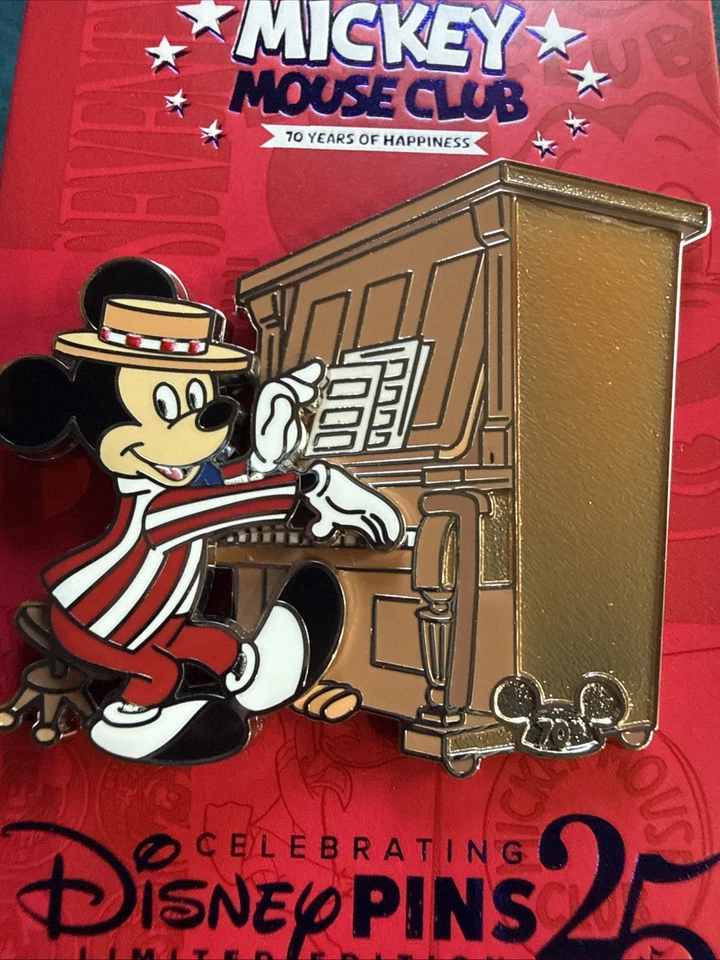 Disney Parks Mickey Mouse Club 70th Anniversary Piano Mickey Pin LE 2000 - Image 3 of 3