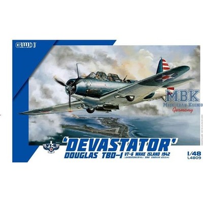 GREAT WALL HOBBY GWH-L4809 Douglas TBD-1 ''Devastator'' VT-6 Wake Island 1942