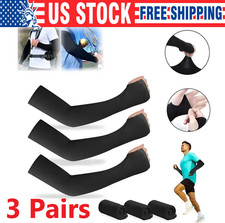 3 Pairs Cooling Arm Sleeves Cover UV Sun Protection Outdoor Sports For Men Women