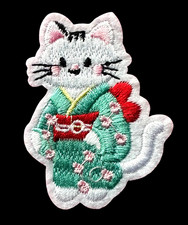 Cute Cartoon Cat iron on Embroidery patch 2 1/2 x 2 inch