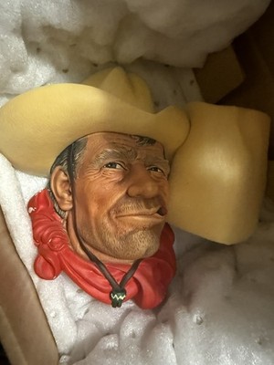 Vintage Bossons Heads Chalkware Made In England Cowboy Farmer Wall Art Sculpture