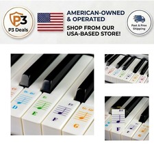 Double-Layer Coated Piano Stickers - Transparent Labels for 88-37 Key Pianos