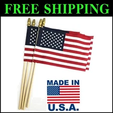 Elegant 24-Pack US Flags on Birch Poles - Perfect for Patriotic Occasions