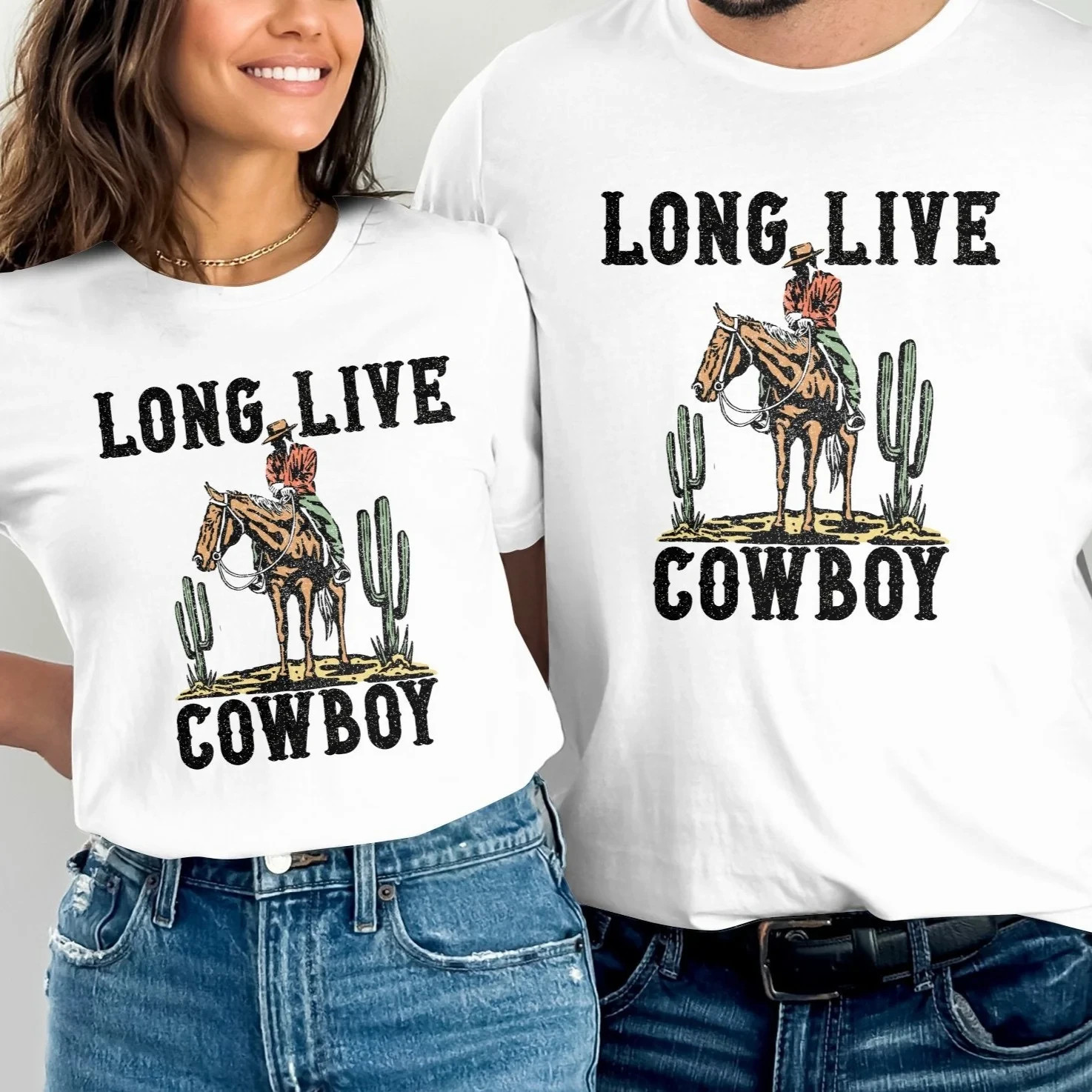 Western Design Graphic Tee Unisex Round Neck Short Sleeve T-Shirt for Men Women