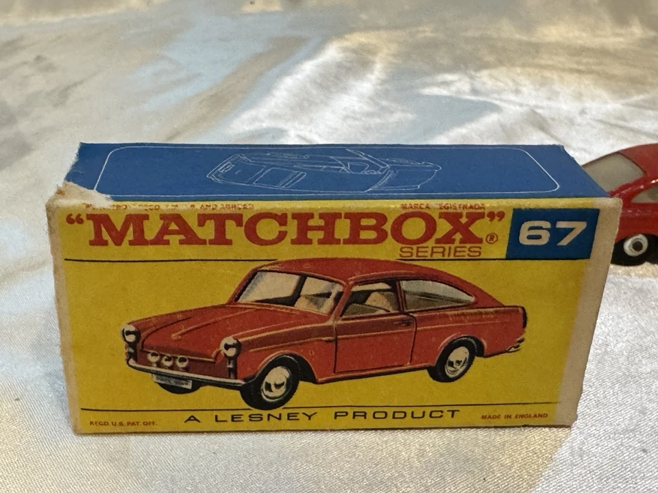 Lesney Matchbox No. Volkswagen 1600 TL 1967 67 rojo - hecho en Inglaterra con caja Foto 4 de 4