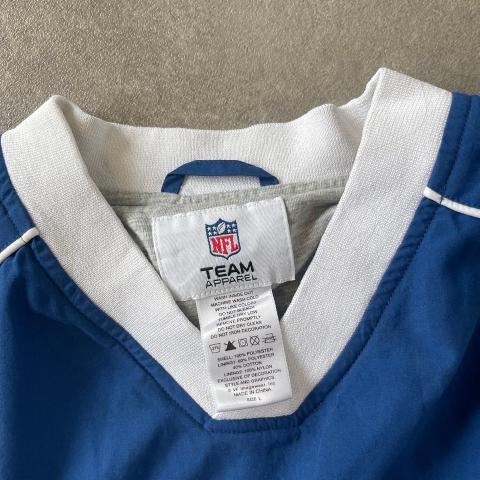 NFL Indianapolis Colts Anorak Mens Large Y2K Vintage Pullover Jacket Blue White image 8