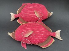 x2 rare vintage large prop vintage fish shaped cushion 23 inches long