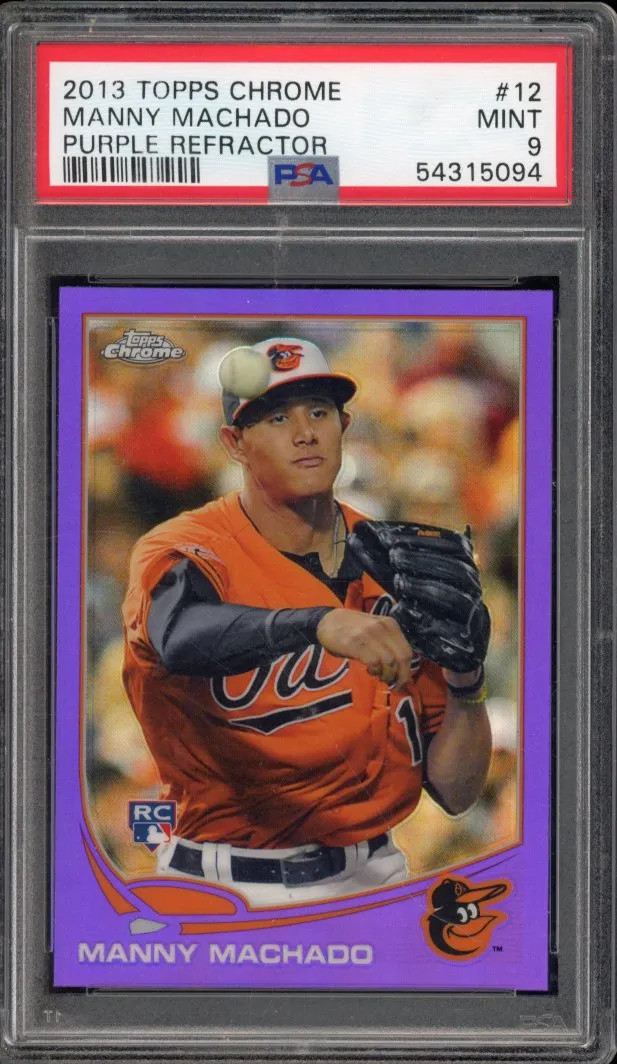 2013 Topps Chrome Manny Machado Purple Refractor Rookie PSA 9