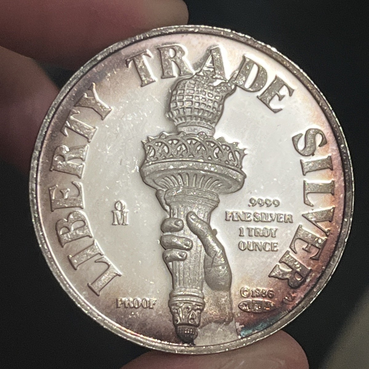 1986 Mexico Mint MTB Statue Liberty Trade RARE 1 OZ .9999 Proof