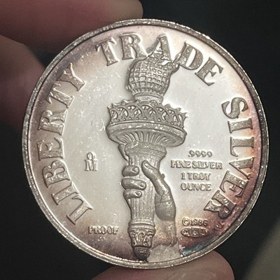 1986 Mexico Mint MTB Statue Liberty Trade RARE 1 OZ .9999 Proof