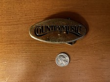 Baron Solid Brass Country Music Belt Buckle Western