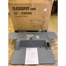 FlexiSpot Motorized Sit-Stand 30" Workstation w Side Storage GRAY EM6MG