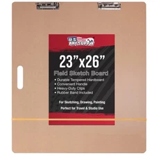 US Art Supply® 23"x26" Artist Field Sketch Tote Board Drawing Heavy-Duty Clip