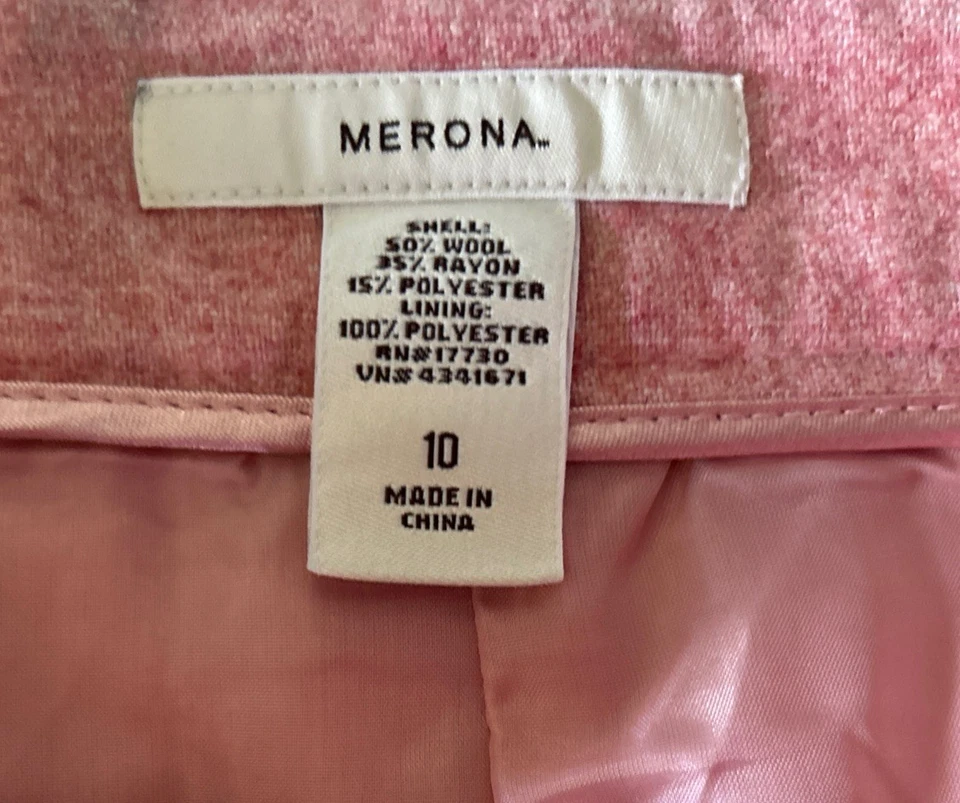 Nueva falda de lana rosa con forro Merona Barbiniecore Academia con etiqueta talla 10 Foto 3 de 4