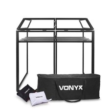Vonyx 180.033 DB3 Professional Foldable Lightweight DJ Booth Desk with Covers