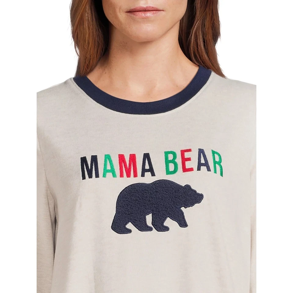 Dearfoams Womens Size 2X (18W-20W) "Mama Bear" Pajamas Cozy Comfort 2-piece Set - Image 3 of 4