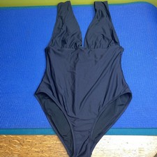 J.Crew Plunge V-Neck One-Piece Swimsuit Black Size 12 G9417 Beach Resort