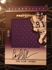 Panini 2017 Preferred Silhouettes Autograph Carl Eller /99 Vikings NFL