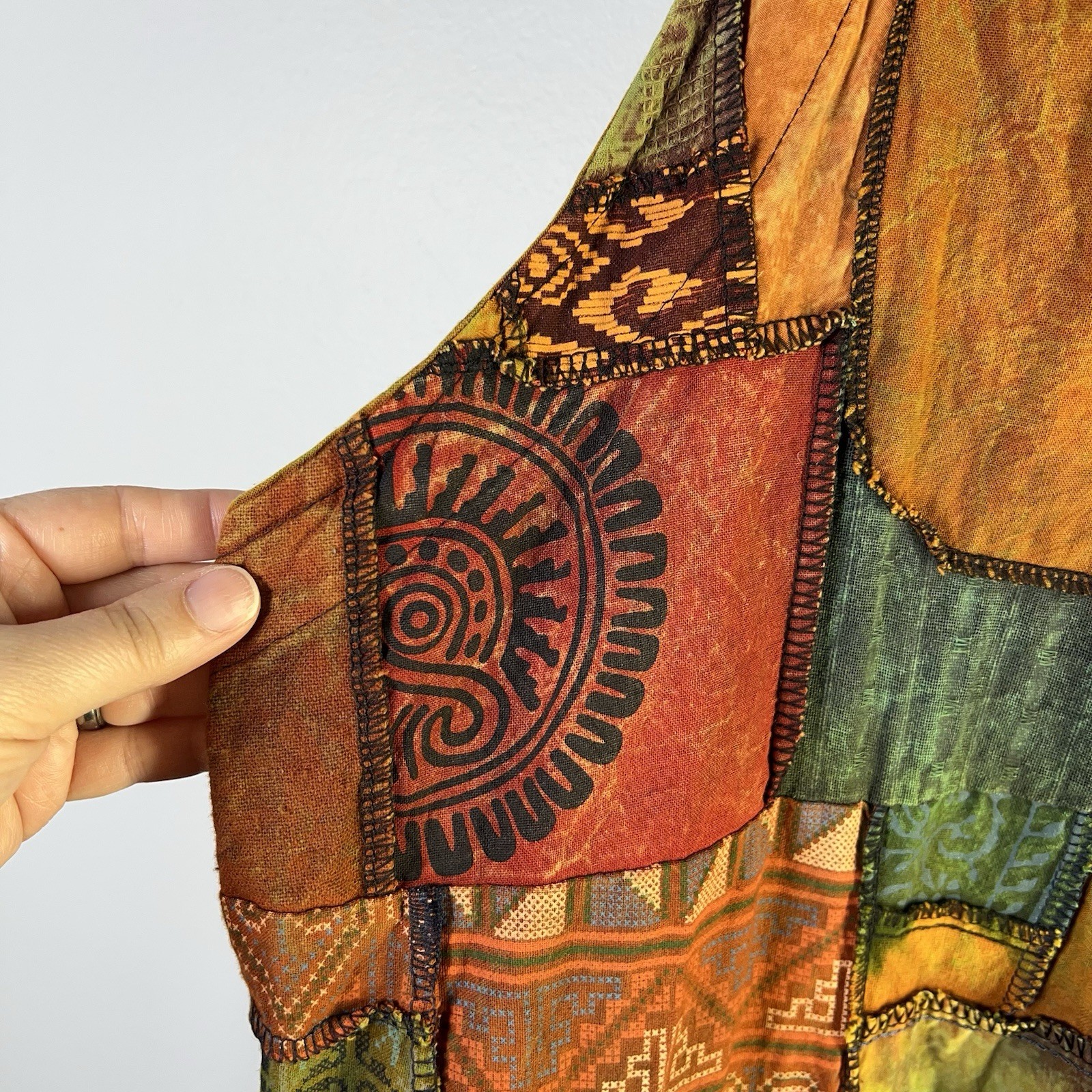 Kathmandu Imports One Size Patchwork Overalls Wid… - image 12