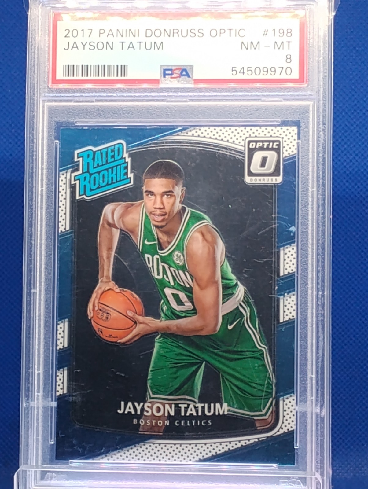 JAYSON TATUM 2017-18 Panini Donruss Rated Rookie RC #198 - PSA 8 CELTICS