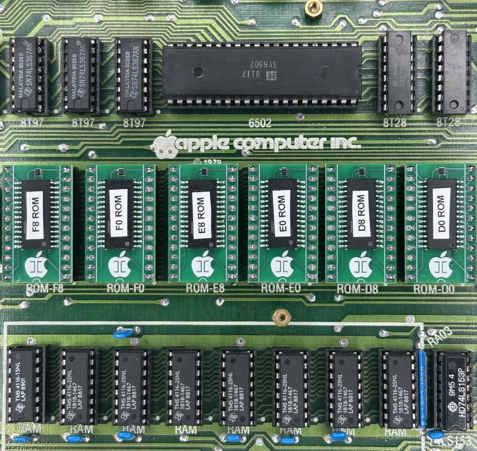 Apple II / II+ ROM Set F8 F0 E8 E0 D8 D0 Custom Replacement Chip Set Upgrade - Image 2 of 4
