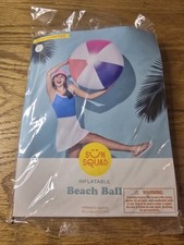 Sun Squad Large Inflatable PVC Beach Ball 25 Inch Diameter Pool Toy NEW
