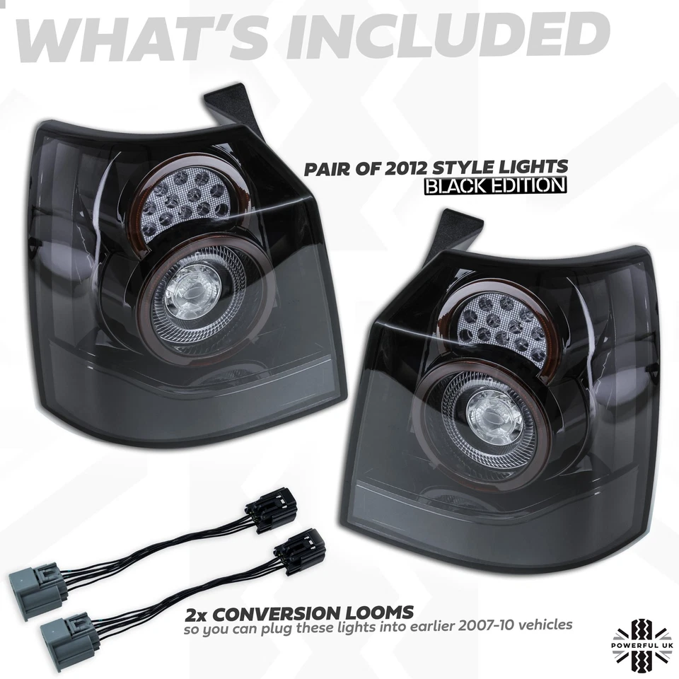 Black LED Rear light for Freelander 2 2012-14 style for 2007-12 tail lamp smoked - Image 3 of 4