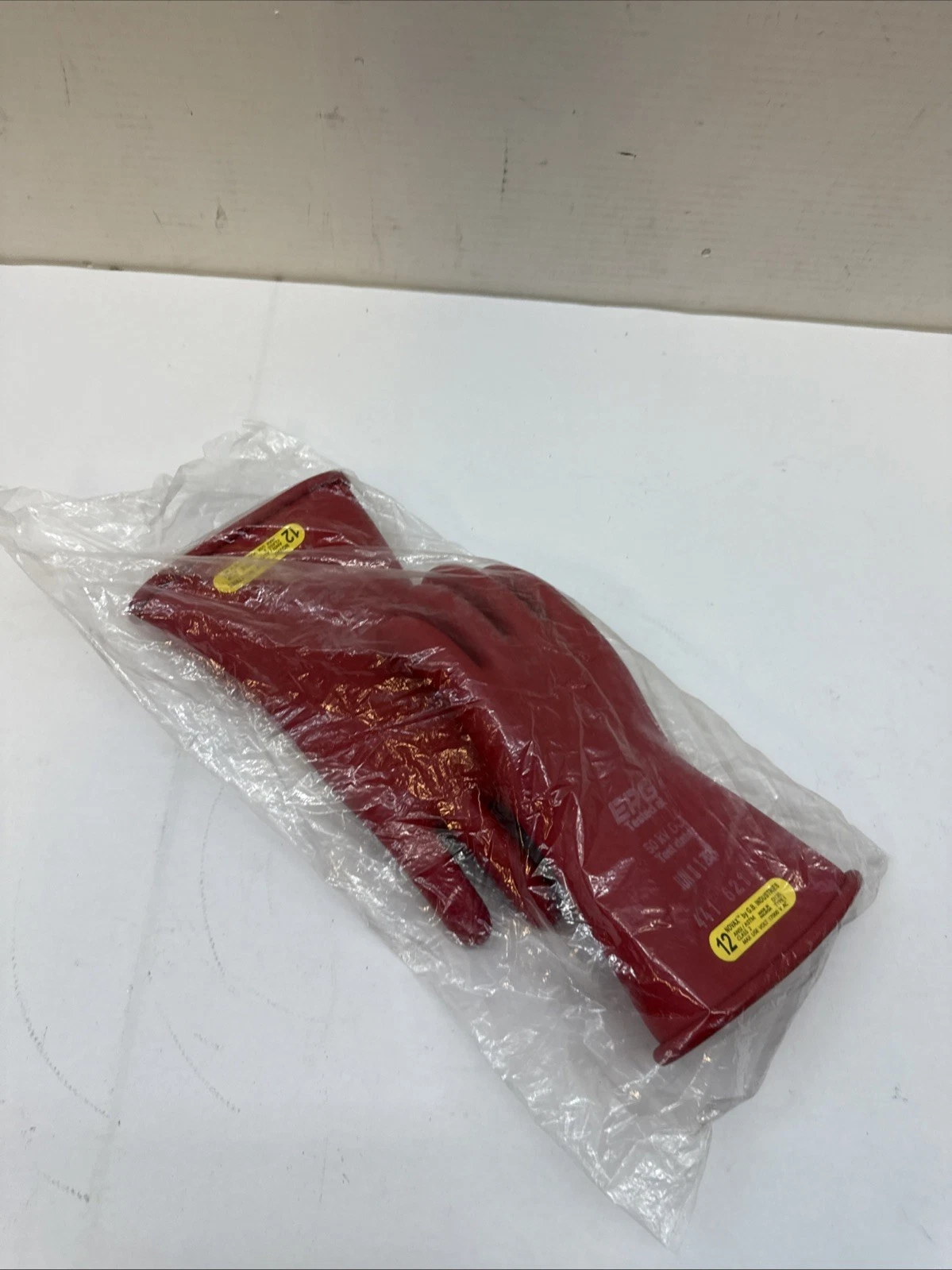 NOVAX Class 2 Rubber Insulating Glove with Straight Cuff Size 12 Red