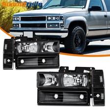 Par de faros + luces de esquina de parachoques para Chevy C10 C/K 1500 2500 1988-1993