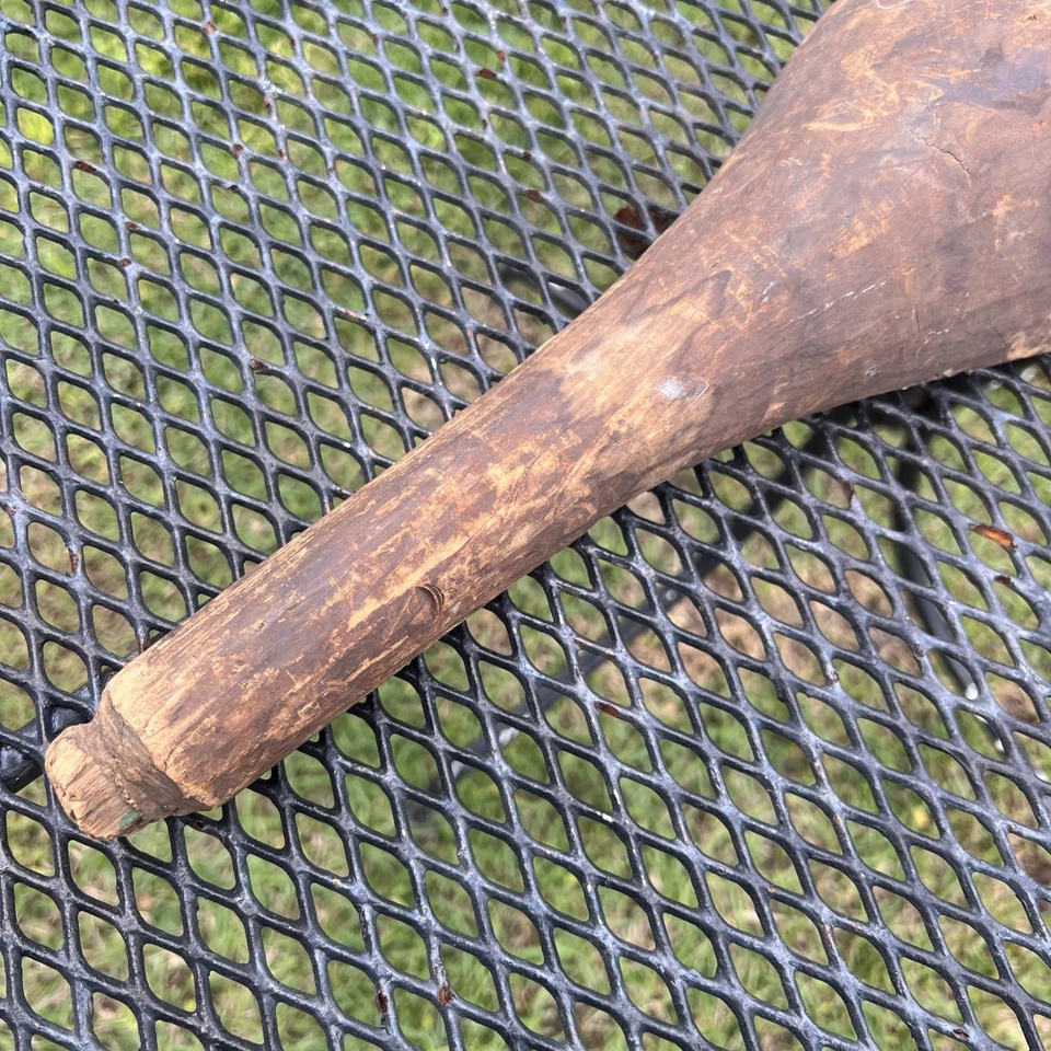 Jugo de ombro antigo primitivo original esculpido à mão madeira ferramenta de fazenda rural - Imagem 3 de 4