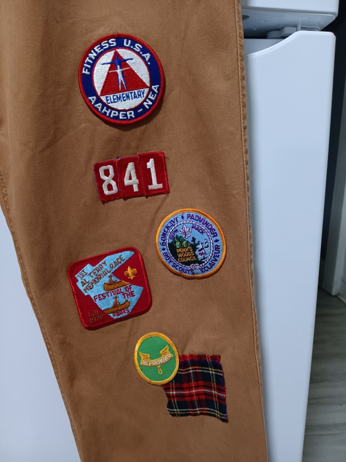 Custom Made American Eagle Patchwork Khakis Size … - image 8